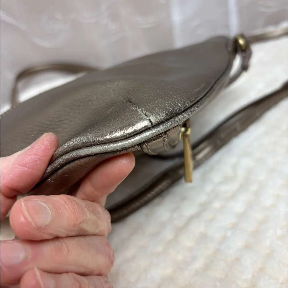 Calvin Klein Gold Metallic Faux Leather Crossbody Purse
